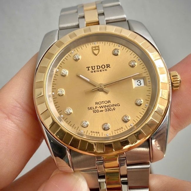 Tudor Classic Date Automatic 21013 Demi 18k Gold & Diamond 2 Tudor Classic Date Automatic 21013 Demi 18k Gold & Diamond 2