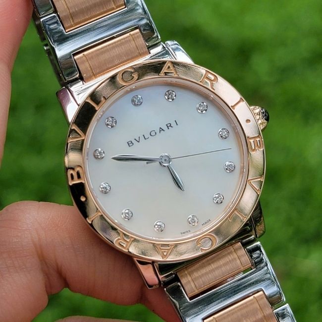 BVLGARI 101891 BBL33WSPG_12 Demi hồng 18k 33mm MOP Diamond 1
