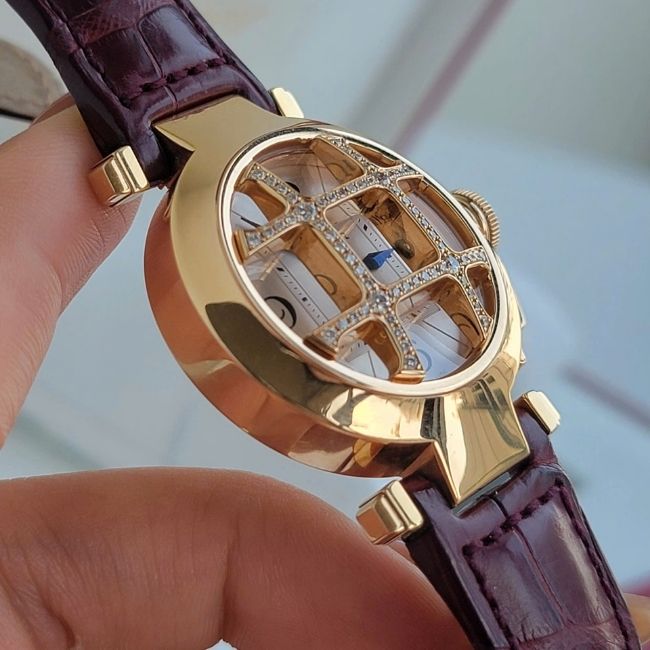 Cartier Pasha Vàng khối 18k Quartz WJ105256 32mm mặt lưới “grid” đính kim cương 4