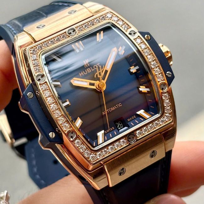 Hublot Spirit of Big Bang Vàng hồng 18k kim cương 665.OX.7180.LR.1204 xanh navy 1