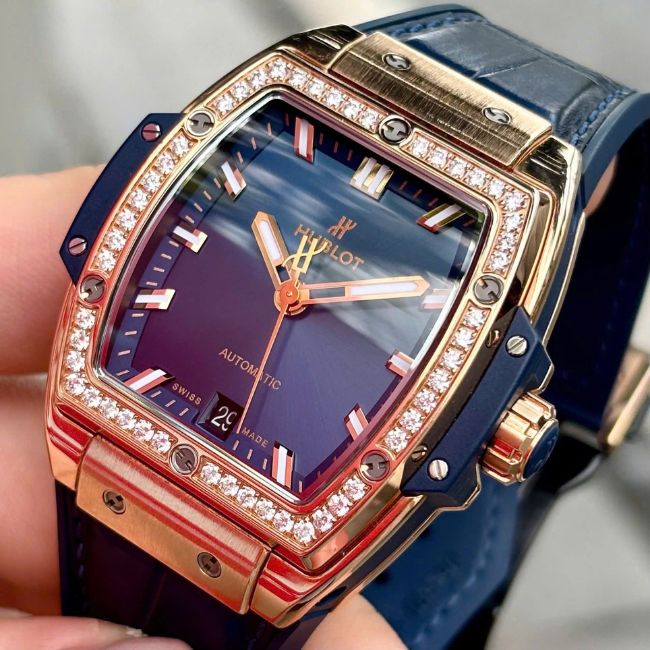 Hublot Spirit of Big Bang Vàng hồng 18k kim cương 665.OX.7180.LR.1204 xanh navy 2