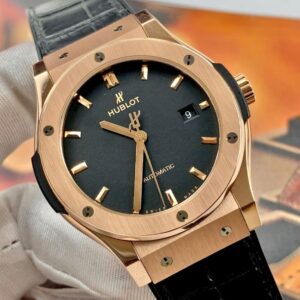 Hublot classsic mặt đen vàng hồng 18k Automatic 542.OX.1181.LR 42mm 1