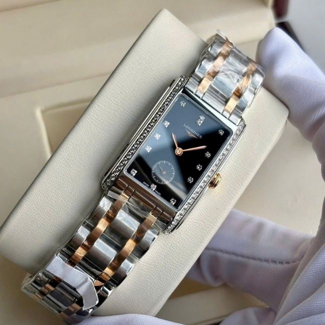 Longines DolceVita Tank Demi 18k Diamond L5.512.5.59.7 Watch Quartz 23x37mm 1