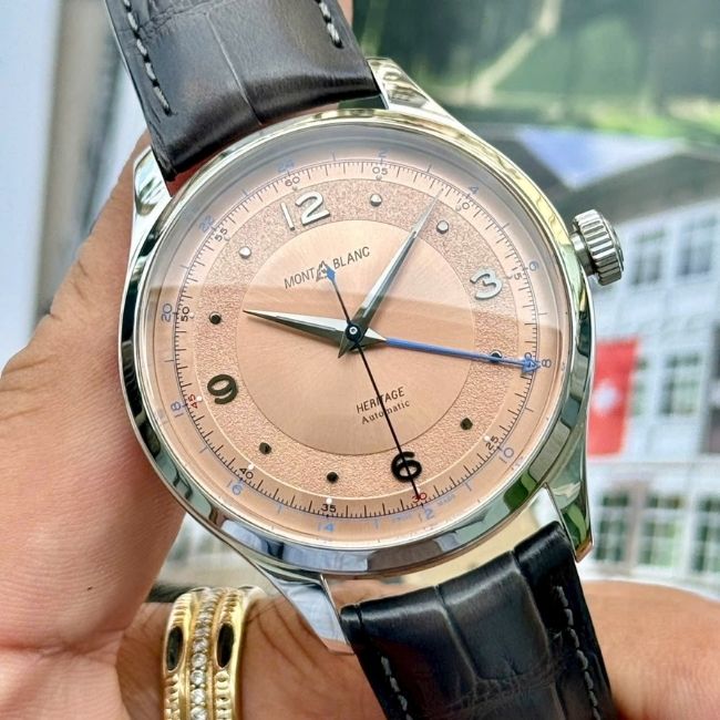 Montblanc Heritage GMT 119950 Automatic Dial cá hồi 40mm 1