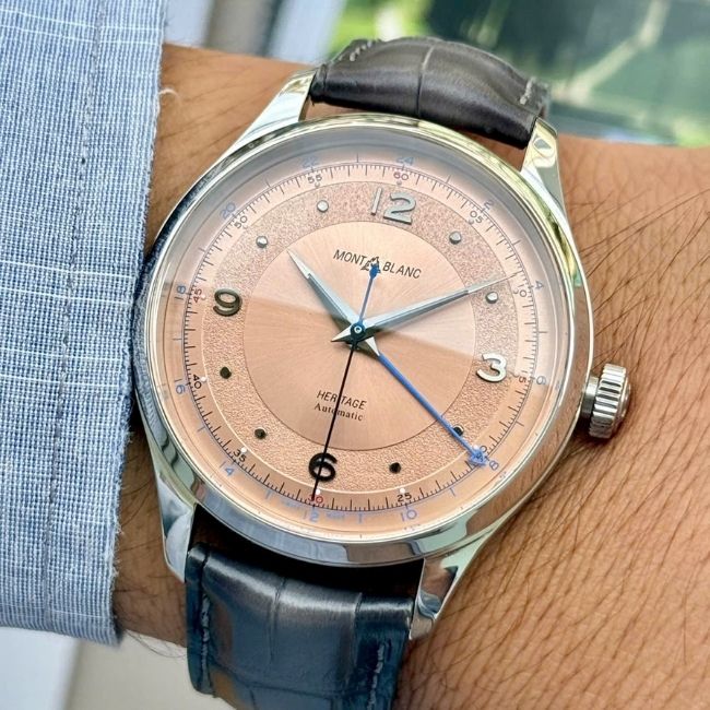 Montblanc Heritage GMT 119950 Automatic Dial cá hồi 40mm 2