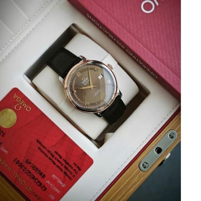 OMEGA DE VILLE PRESTIGE mặt cafe Demi 18k Co-Axial 424.23.40.20.13.001 3