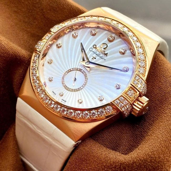Omega Constellation Vàng khối 18k MOP Diamond 123.57.35.20.55.003 Co-Axial 6