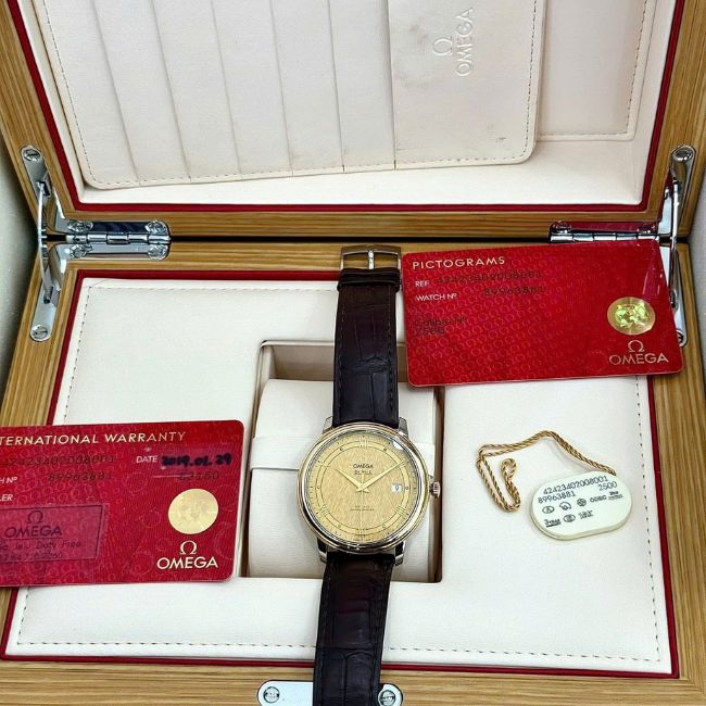 Omega De Ville Prestige Co-Axial Niềng vàng 18k 424.23.40.20.08.001 1