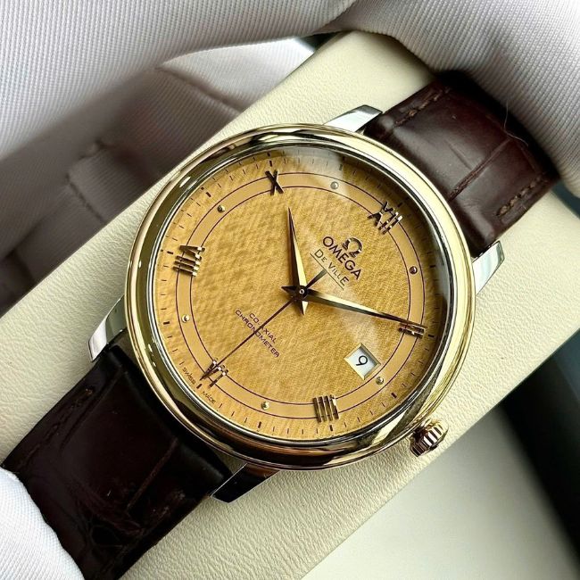 Omega De Ville Prestige Co-Axial Niềng vàng 18k 424.23.40.20.08.001 2