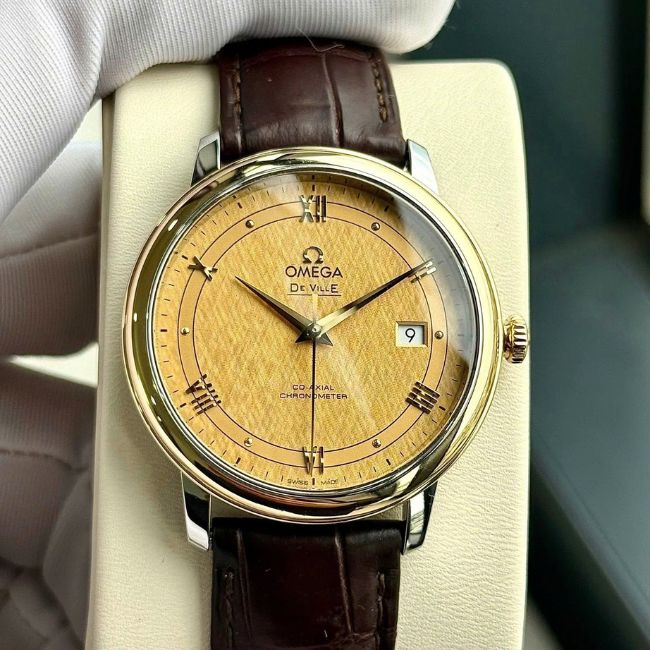 Omega De Ville Prestige Co-Axial Niềng vàng 18k 424.23.40.20.08.001 3
