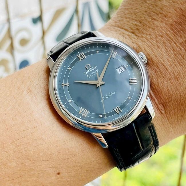Omega DeVille Prestige Co-Axial 424.13.40.20.03.002 mặt xanh blue 4