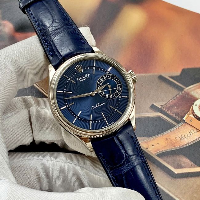 ROLEX CELLINI DATE 50519-0011 White Gold 18k Blue 3