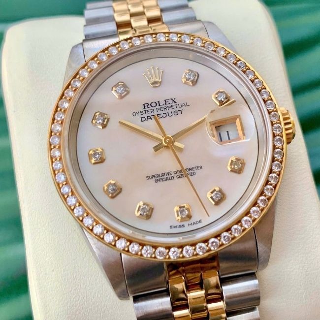 Rolex Datejust 5 số 16233 Mặt mop - cọc số kim cương - niềng kim cương 1