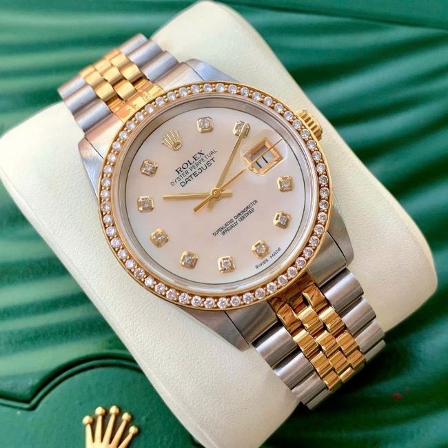 Rolex Datejust 5 số 16233 Mặt mop - cọc số kim cương - niềng kim cương 2