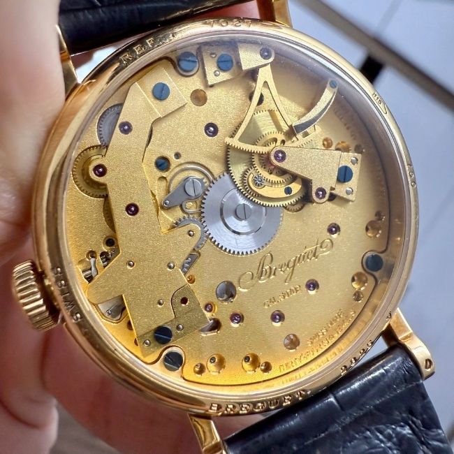 Breguet Tradition lộ máy xuyên thấu Vàng khối 18k - mặt số vàng trắng 18k đánh vân thủ công 7
