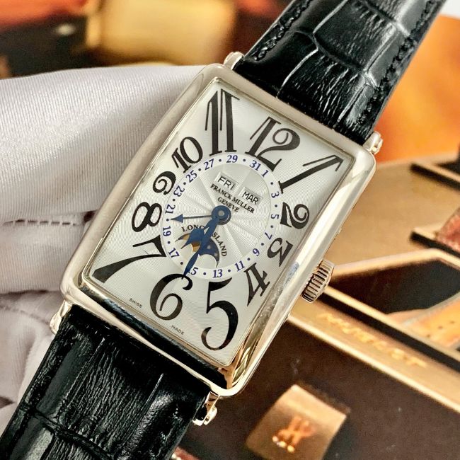 Franck Muller Long Island 18k White Gold Master Calendar Moonphase Ref 1200 MCL 1