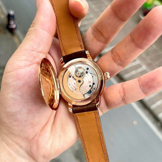 Frederique Constant mặt trắng FC-715V4H4 Moonphase Cạy đáy 40.5mm bọc vàng 2