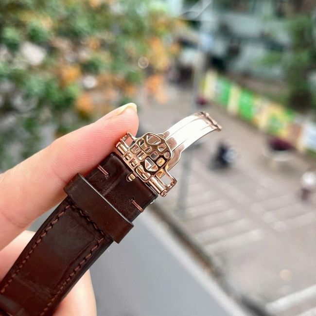 Frederique Constant mặt trắng FC-715V4H4 Moonphase Cạy đáy 40.5mm bọc vàng 4
