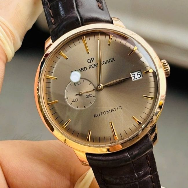 Girard Perregaux 1966 Vàng đúc 18k - mặt xám - dây da 41mm Automatic 2