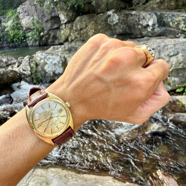 Omega Công tê Bezel Vàng khối 168017 đáy đài thiên văn vàng đúc 1 Omega Công tê Bezel Vàng khối 168017 đáy đài thiên văn vàng đúc 1