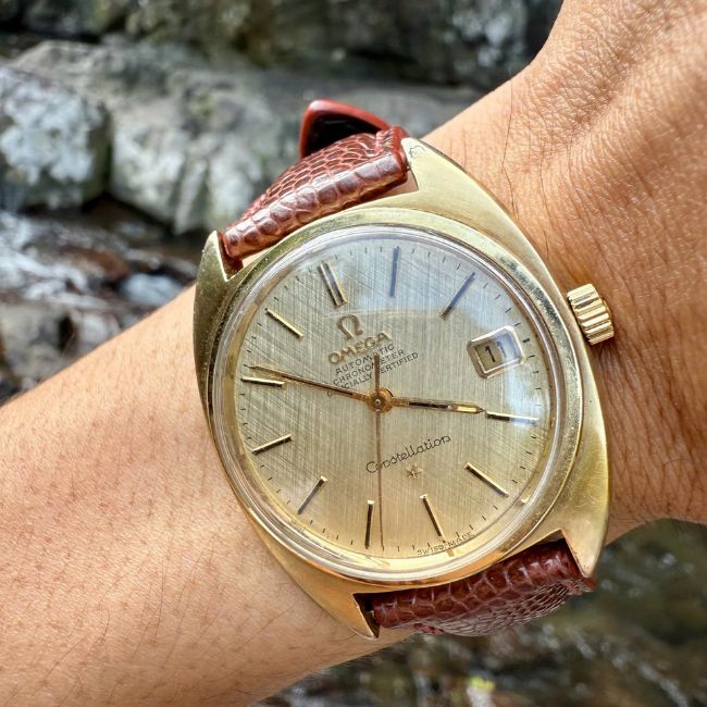 Omega Công tê Bezel Vàng khối 168017 đáy đài thiên văn vàng đúc 4