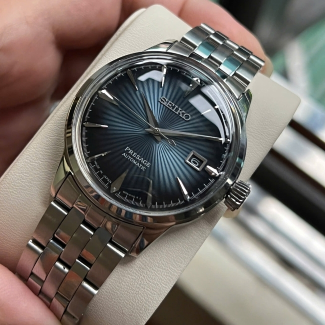 Seiko Presagge Cocktail mặt xanh trải tia Automatic 1