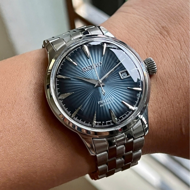 Seiko Presagge Cocktail mặt xanh trải tia Automatic 3