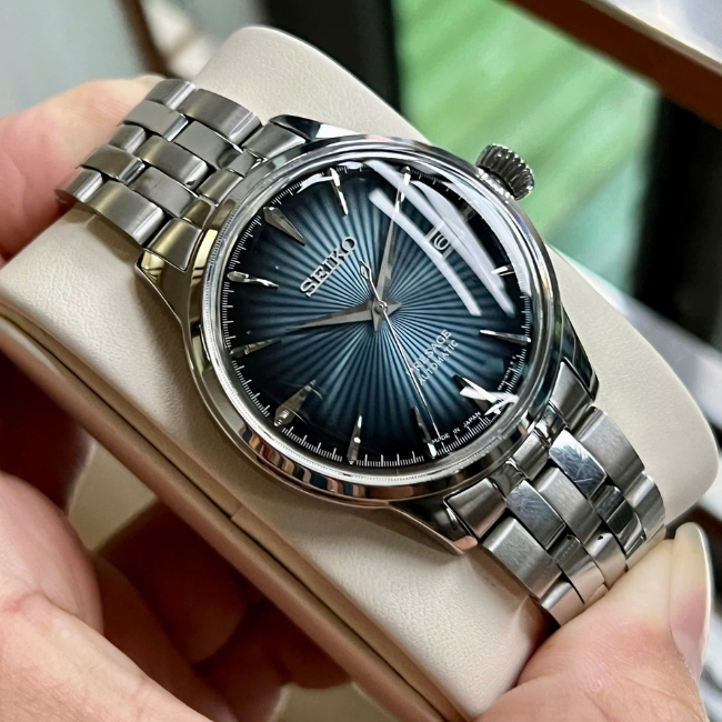 Seiko Presagge Cocktail mặt xanh trải tia Automatic 6