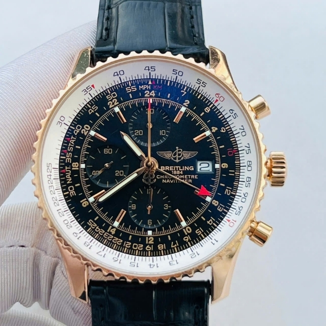 BREITLING NAVITIMER WORLD GMT Chronograph R24322 LIMITED EDITION 500 chiếc - Vàng đúc 18k 1