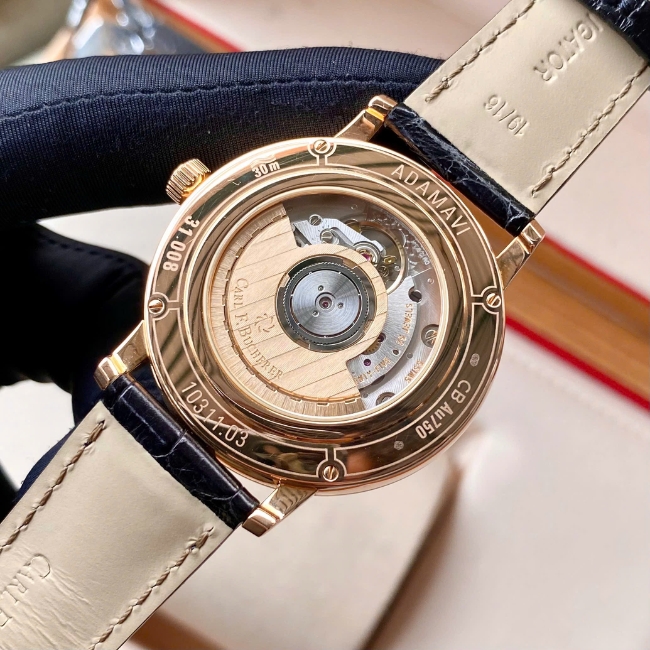 Carl F. Bucherer Adamavi vàng đúc 18k 39mm Automatic - mặt trắng - dây da 2