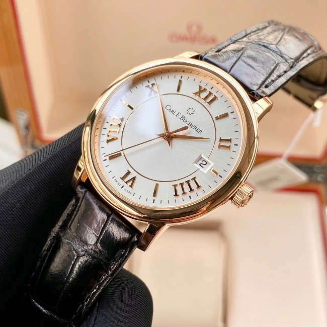 Carl F. Bucherer Adamavi vàng đúc 18k 39mm Automatic - mặt trắng - dây da 4