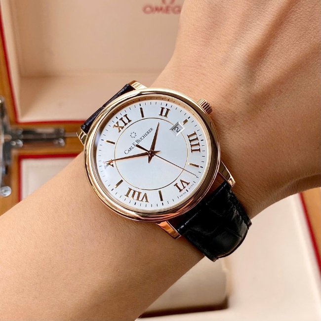 Carl F. Bucherer Adamavi vàng đúc 18k 39mm Automatic - mặt trắng - dây da 6