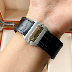 Cartier Santos 100 2656 W20072X7 18k Gold Bezel Custom Diamonds Automatic 3