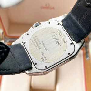 Cartier Santos 100 2656 W20072X7 18k Gold Bezel Custom Diamonds Automatic 5