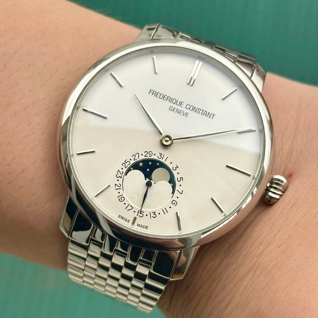 FC705 Moonphase Date Automatic - mặt trắng - dây kim loại 1