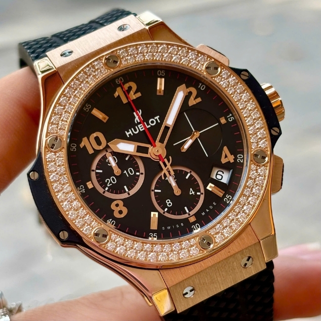 Hublot Big Bang King Gold 18k 41mm Niềng kim 2 hàng - mặt đen 3