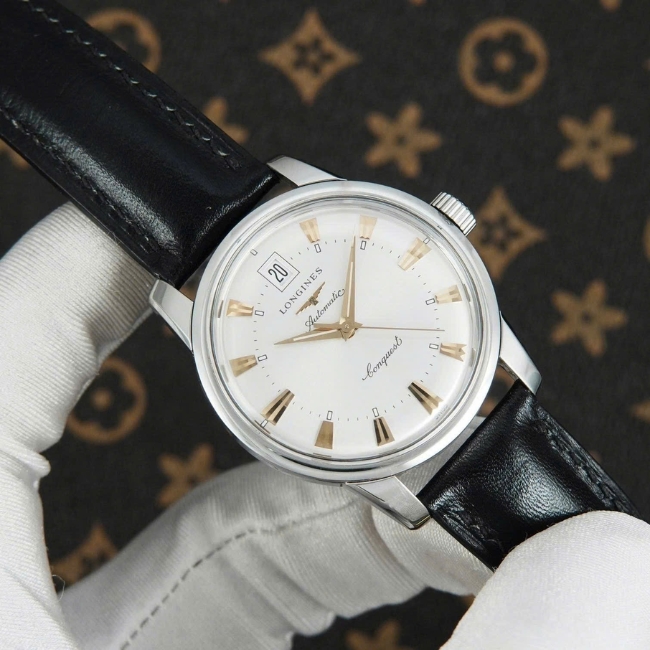 Longines Conquest Heritage Automatic mề đay vàng đúc 18k L1.611.4.75.4 35mm 2