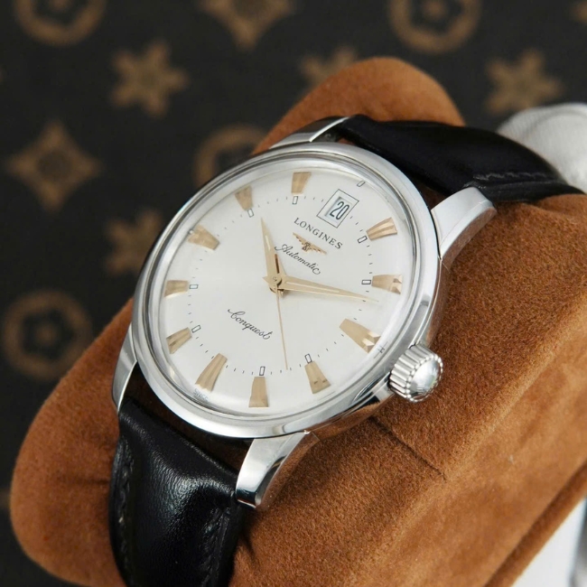 Longines Conquest Heritage Automatic mề đay vàng đúc 18k L1.611.4.75.4 35mm 5