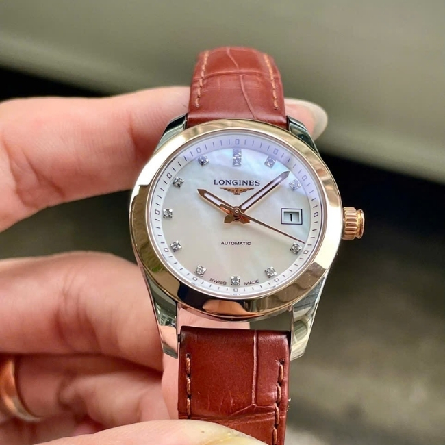 Longines Conquest MOP Diamonds L2.285.5.87.3 29.5mm 18k Bezel 4