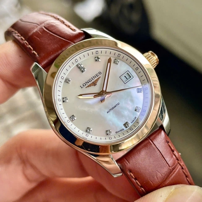 Longines Conquest MOP Diamonds L2.285.5.87.3 29.5mm 18k Bezel 7