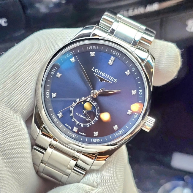 Longines Master trăng sao - cọc số kim cương - 40mm - mặt xanh - Automatic 1