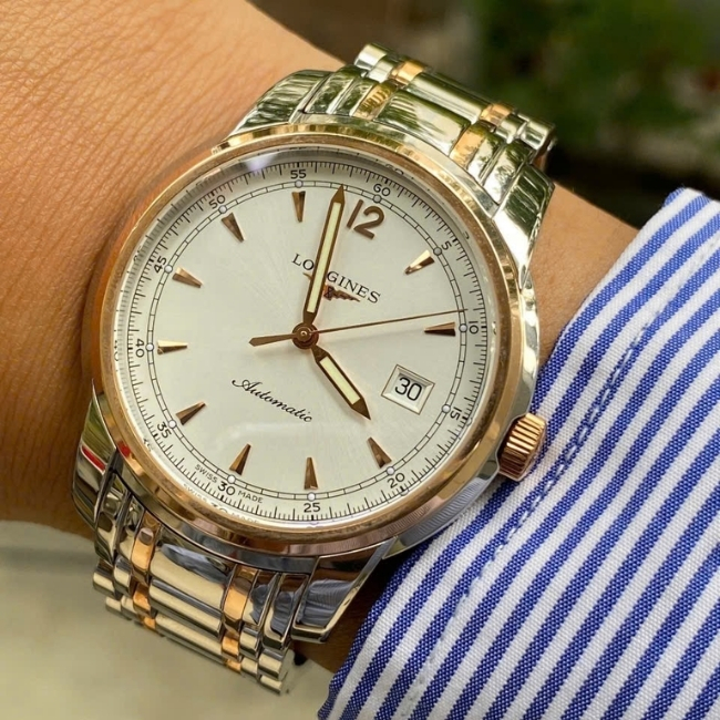 Longines Saint-Imier Demi vàng 18k L27665 Automatic 41mm - mặt trắng - dây kim loại 2 Longines Saint-Imier Demi vàng 18k L27665 Automatic 41mm - mặt trắng - dây kim loại 2