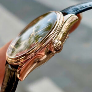 Rolex Cellini 50515 mặt đen - Vàng đúc 18k - kim báo lịch ngày 4