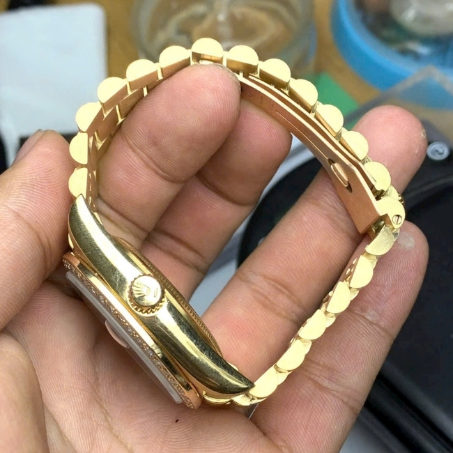 Rolex day-date 18038 vi tính đen - cọc kim - niềng kim - Vàng đúc 18k cả dây 2