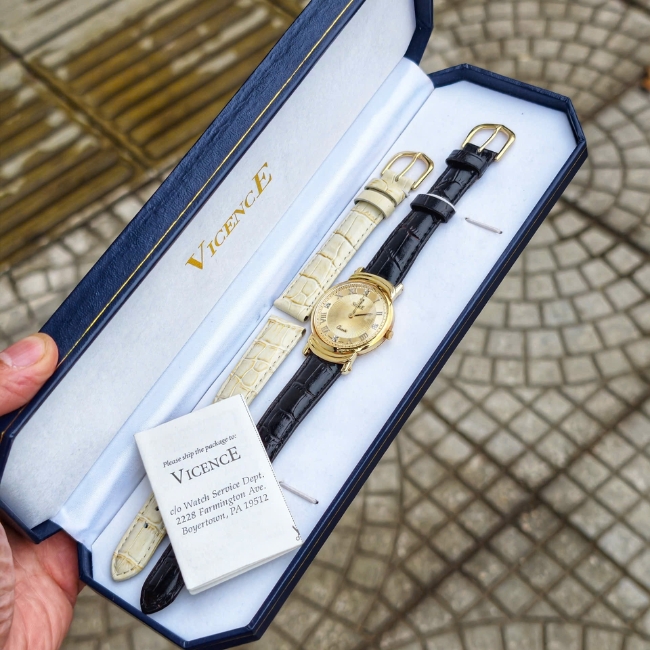 Vicence nữ Italy 14K Gold Diamond Quartz V7521154 5