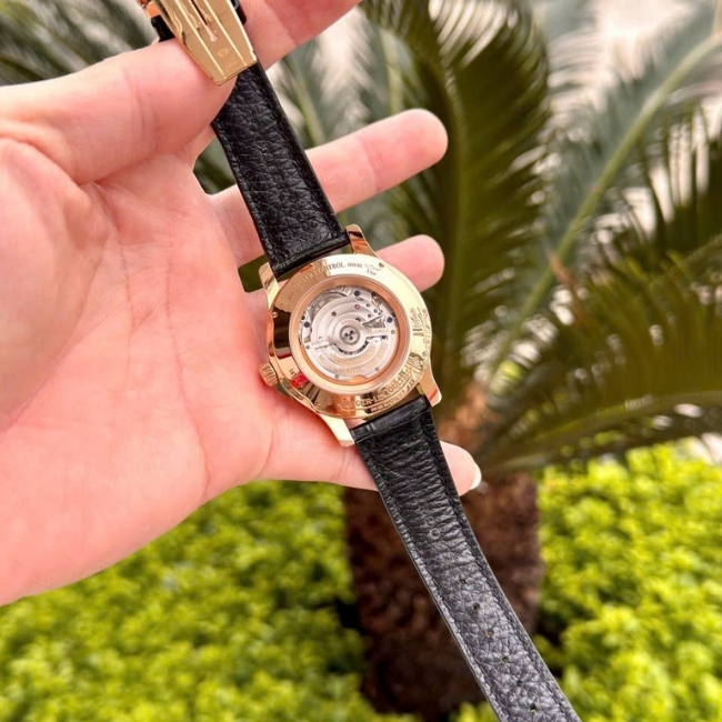 Jaeger-LeCoultre JLC trăng sao Vàng đúc 18k - lịch thứ ngày tháng - củ văng 22k 2