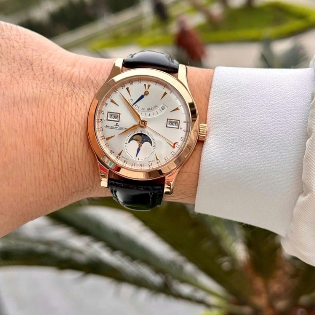 Jaeger-LeCoultre JLC trăng sao Vàng đúc 18k - lịch thứ ngày tháng - củ văng 22k 6