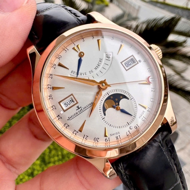 Jaeger-LeCoultre JLC trăng sao Vàng đúc 18k - lịch thứ ngày tháng - củ văng 22k 7
