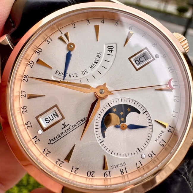 Jaeger-LeCoultre JLC trăng sao Vàng đúc 18k - lịch thứ ngày tháng - củ văng 22k 9