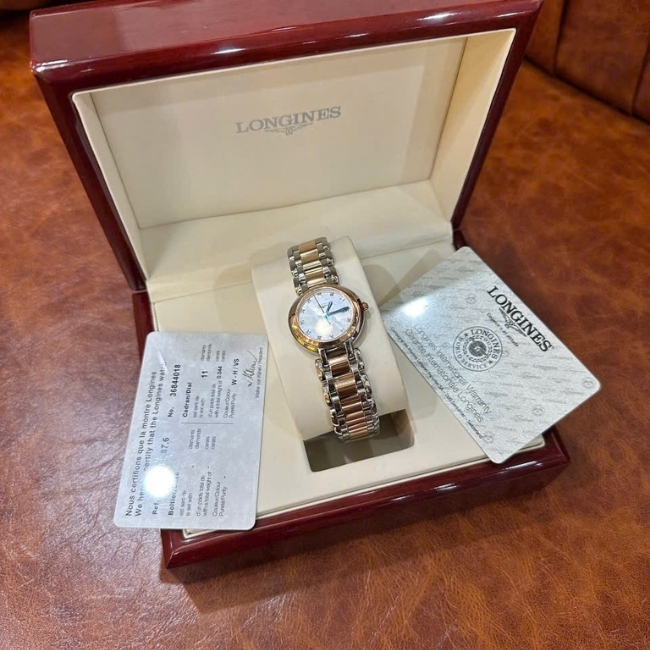 Longines nữ Primaluna Cap 200 30mm L8.113.5.87.6 MOP Diamond Demi 18k Automatic 5